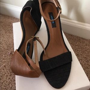 Denim heels NWOT